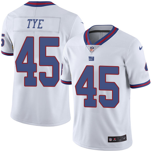 Men's Limited Will Tye Nike Jersey White - #45 Rush NFL New York Giants